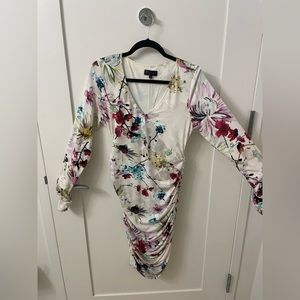 Hale Bob floral rouched dress